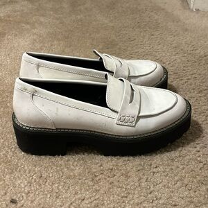 dkny faux leather loafer